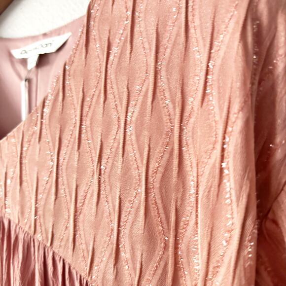 Davi & Dani Solid‎ V Neck Short Sleeve Dusty Rose Mini Dress Women's Size Small - Picture 3 of 14